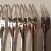 Fourchettes à escargots art déco en métal argenté
