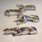 Porte-couteaux animalier art déco en métal argenté