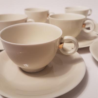  J.LUCE Tasses café art déco, A.VIGNAUD porcelaine Limoges 