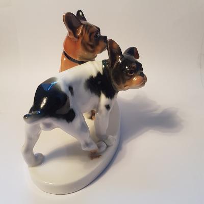 Bulldog chien SAXE porcelaine allemande KARL ENS 