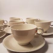  J.LUCE Tasses café art déco, A.VIGNAUD porcelaine Limoges 