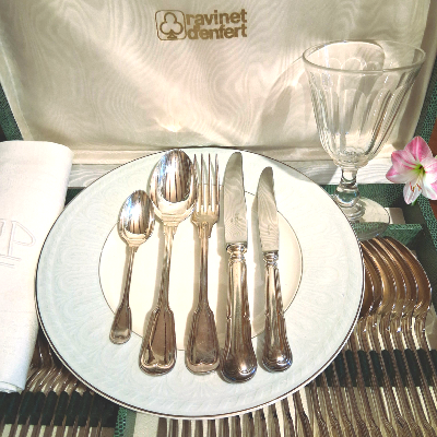 Ménagère Ravinet Denfert, modèle au filet.