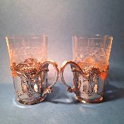 Verres à thé art nouveau Gallia