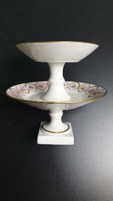 Présentoir à gâteau, serviteur en porcelaine de Limoges