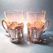 Verres à thé art nouveau Gallia
