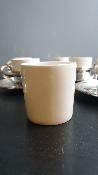 Six tasses porcelaine Ch. Field Haviland Limoges avec support en métal argenté