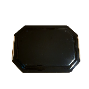 Plateau vintage lucite, plexiglas noir et laiton