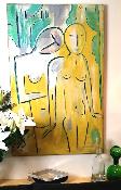 Tableau huile sur toile, le couple 1959